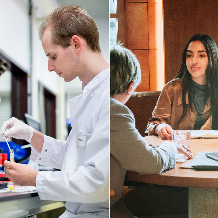 Tweeluik van twee onderzoekers Tweeluik van twee onderzoekers