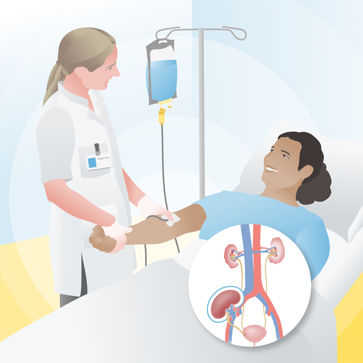 Illustration of patient receiving therapy.
