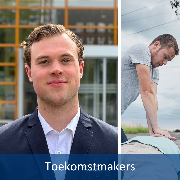 Tweeluik, links: Jan Assink, rechts: iemand die iemand anders reanimeert. Tweeluik, links: Jan Assink, rechts: iemand die iemand anders reanimeert.